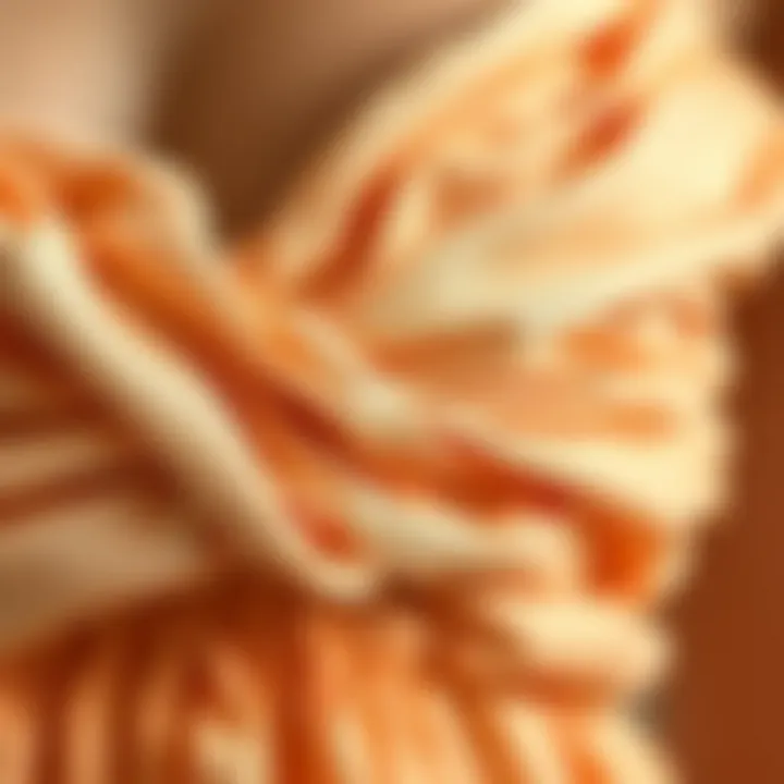 Intricate Detail of Ruched Fabric A close-up of the ruched fabric texture showcasing intricate detailing