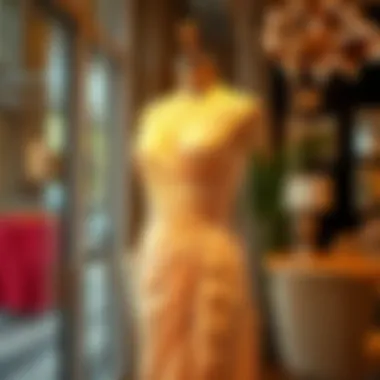 Chic Display of Ruched Spaghetti Strap Dress A stylishly adorned ruched spaghetti strap dress on a mannequin in a chic setting