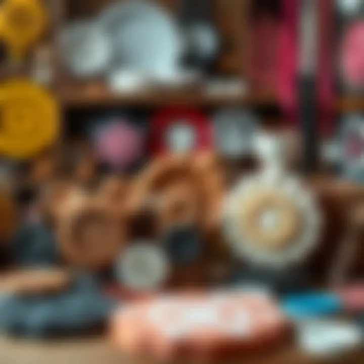 A beautifully arranged display of finished crafts made with circle epoxy molds.