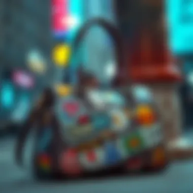 Stylish Handbag Adorned with Stickers Dailylike stickers adorning a stylish handbag