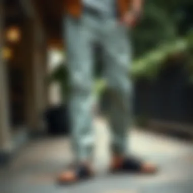 Casual outfit paired with double buckle sandals