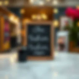 Mini chalkboard displaying a stylish fashion quote in a beautiful setting