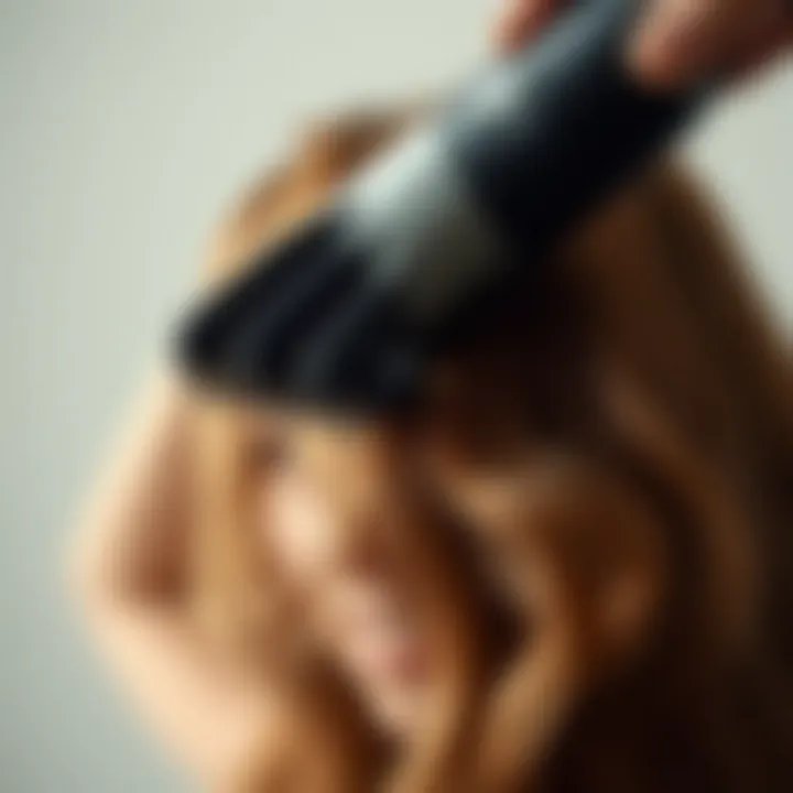 Wireless Hot Comb in Action Close-up of wireless hot comb in action on hair