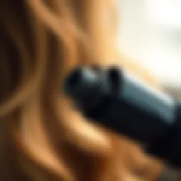 Close-up view of an innovative auto hair curler showcasing its barrel mechanism.