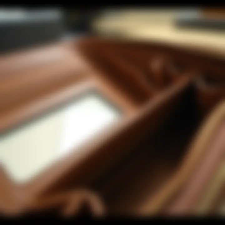 Organizational Features of Bifold Wallets Close-up view of wallet compartments showcasing organization and functionality