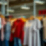 Diverse selection of XL tops on display