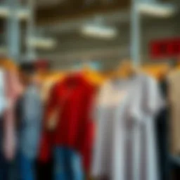 Diverse selection of XL tops on display