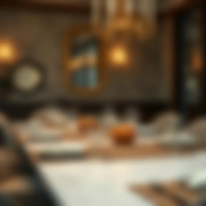 Elegant dining table set with extra large placemats