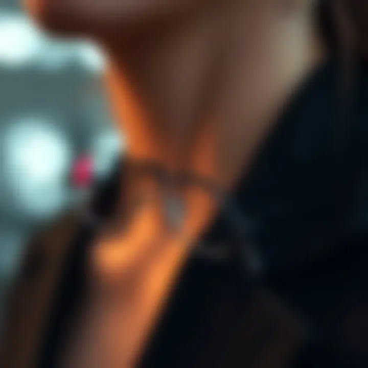 Close-up of an elegant eyeglass holder