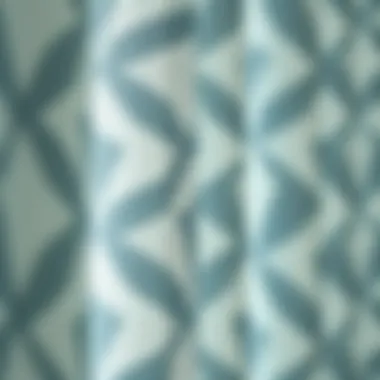 Fabric Texture Analysis Close-up of fabric texture in geometric kitchen curtains