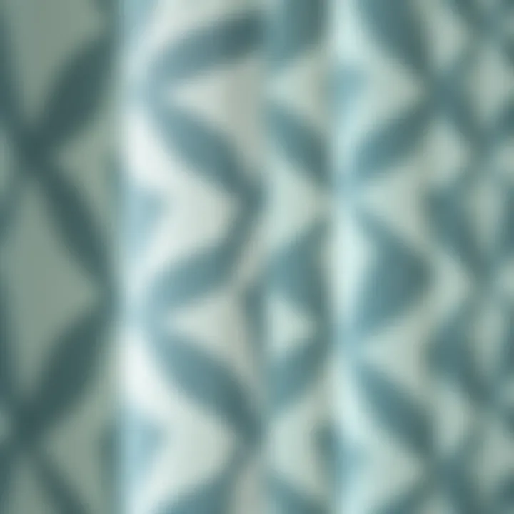 Fabric Texture Analysis Close-up of fabric texture in geometric kitchen curtains