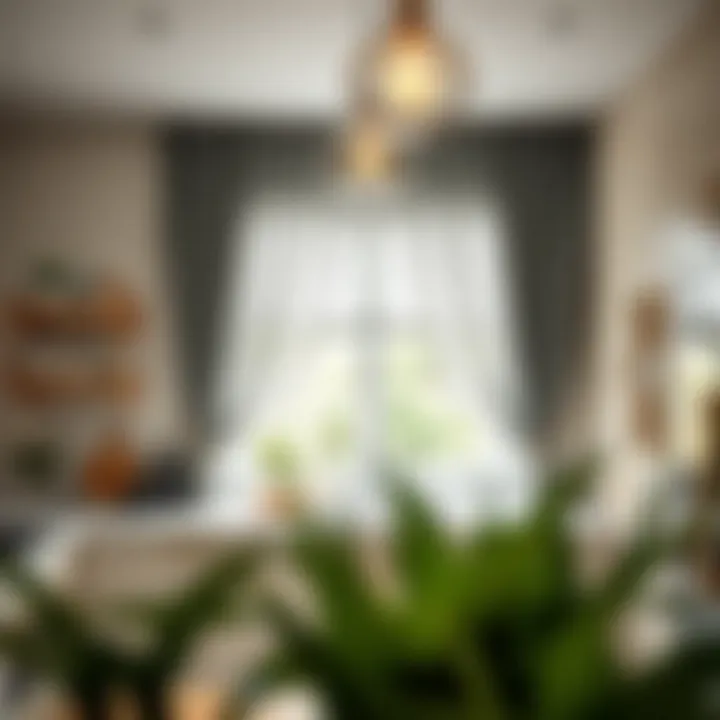 Stylish Kitchen Decor Stylish kitchen with geometric curtains enhancing decor