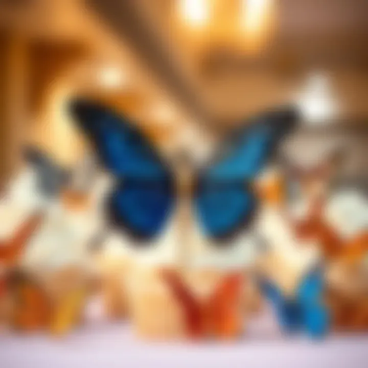 Artistic arrangement of butterfly toppers