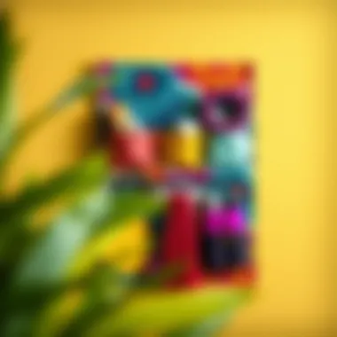 Colorful fabric wall organizer designed for hair accessories with multiple pockets.