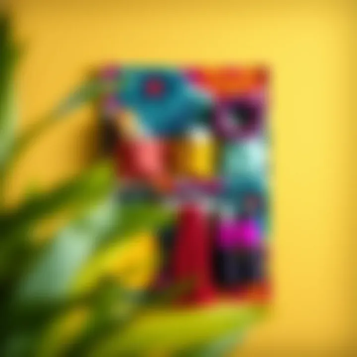 Colorful fabric wall organizer designed for hair accessories with multiple pockets.