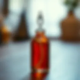 Elegant glass hair oil applicator bottle with a dropper