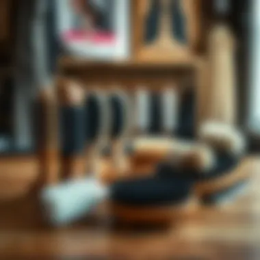 A variety of hair removal brushes displayed on a wooden table