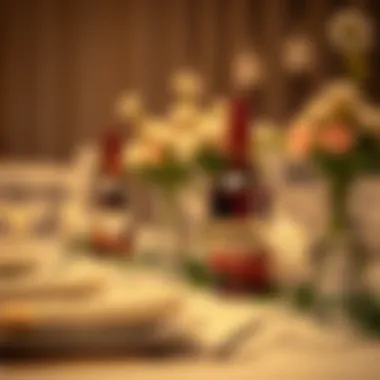 Elegant table setting with Hennessy bottles and glasses