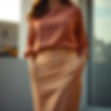 Elegant high-waisted skirt paired with a sophisticated top