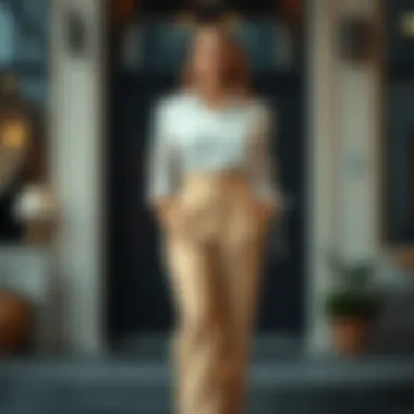 Tailored Elegance Fashionable high-waisted trousers with a tailored blouse