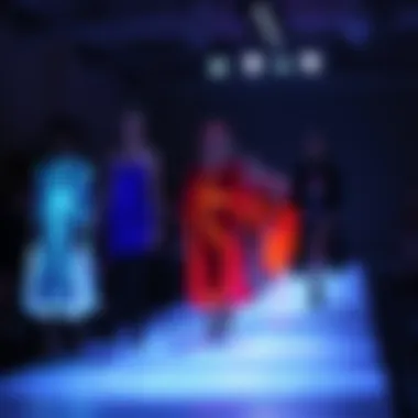 Fashion runway featuring designs with glowing elements