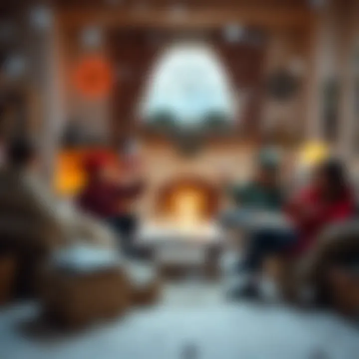 Cozy Indoor Snowball Fight Atmosphere Indoor snowball fight in a cozy living room setting
