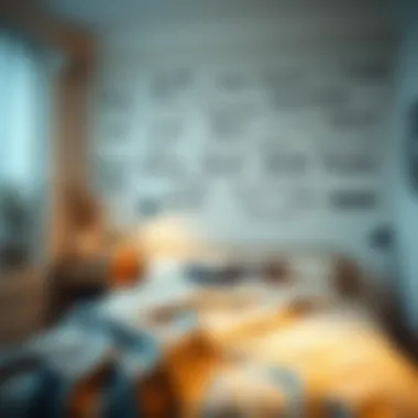 Cozy Bedroom with Soothing Inspirational Phrases Cozy bedroom decorated with soothing phrases