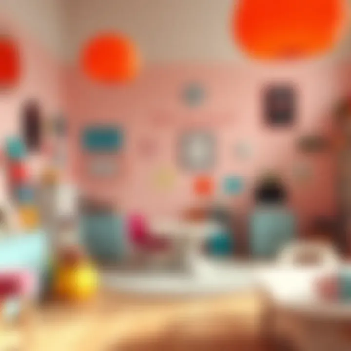 Vibrant Playroom with Encouraging Messages Vibrant playroom filled with encouraging messages