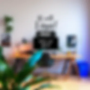 Creative Workspace Enhanced by Wall Decals Creative workspace featuring uplifting wall decals