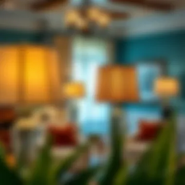 Stylish Decor Enhancements Stylish room featuring various lampshade slipcovers enhancing decor