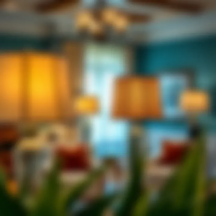 Stylish Decor Enhancements Stylish room featuring various lampshade slipcovers enhancing decor