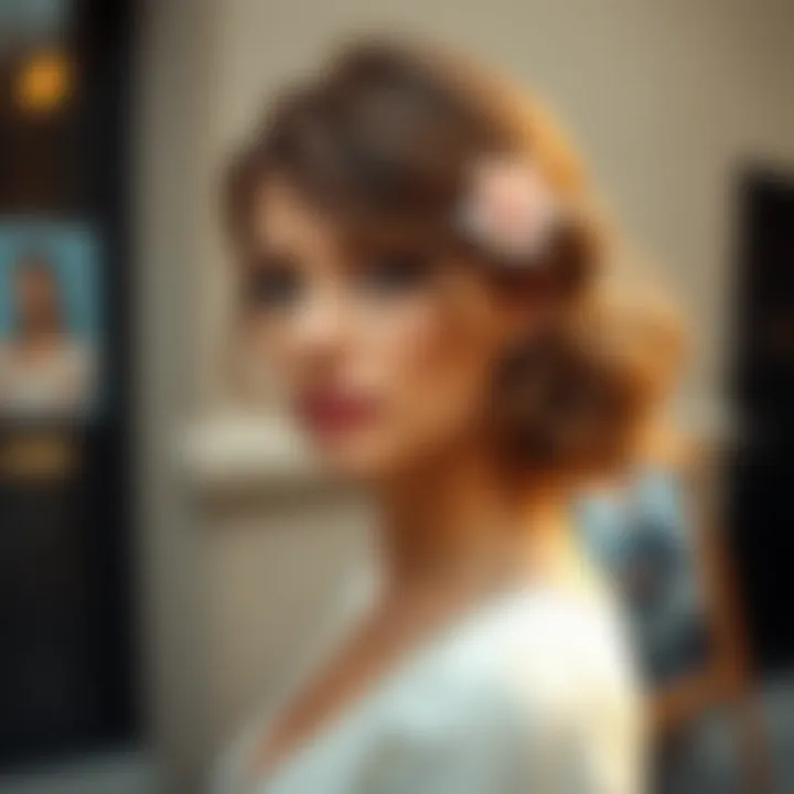 Chic Hairstyle with Lily Rose Clip A stylish individual showcasing a Lily Rose hair clip in a chic hairstyle.