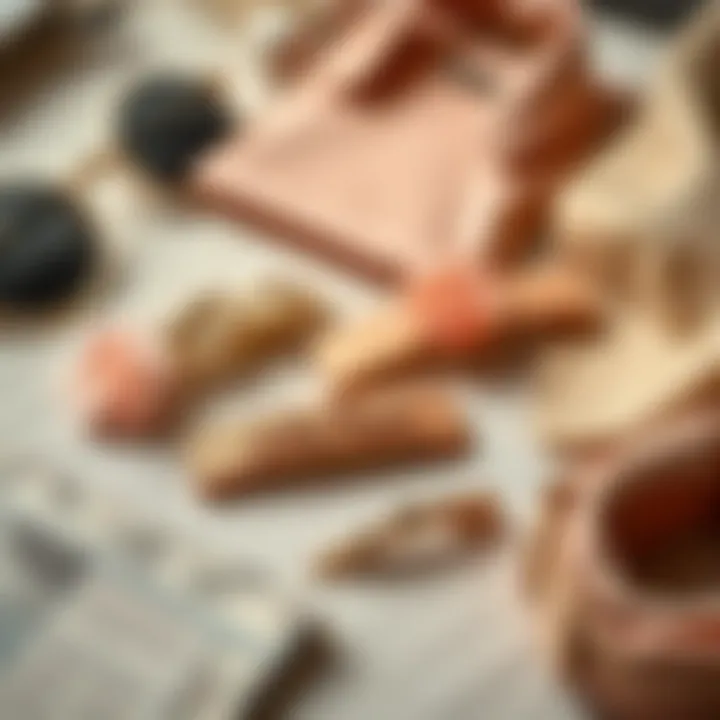 Fashion Accessories with Lily Rose Clips A creative flat lay display featuring Lily Rose hair clips alongside fashion accessories.