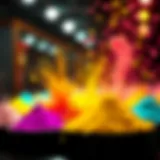 Dazzling Array of Luminous Pigments A vibrant display of luminous pigment powders in various colors