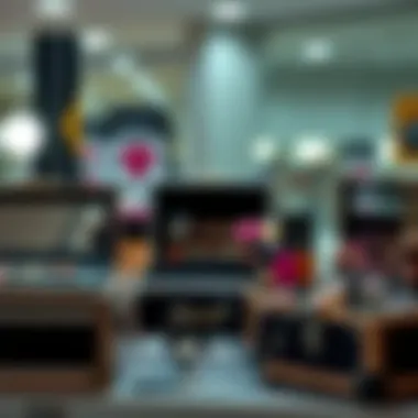 A comparison of different types of makeup case organizers on display.