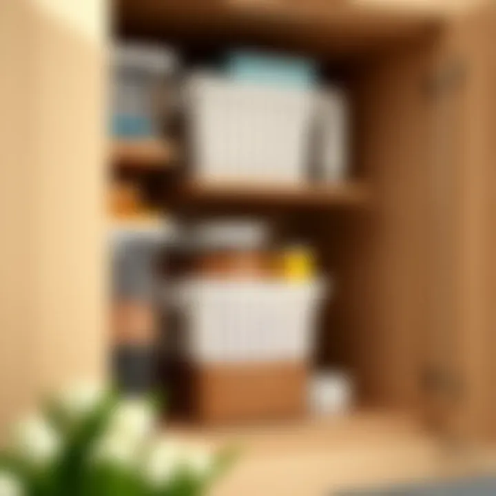 Beautifully arranged under-counter storage showcasing efficient organization