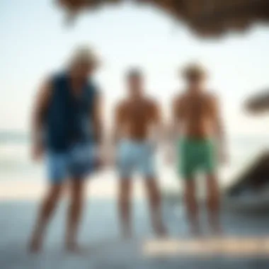A beach setting highlighting the cultural significance of beach fashion