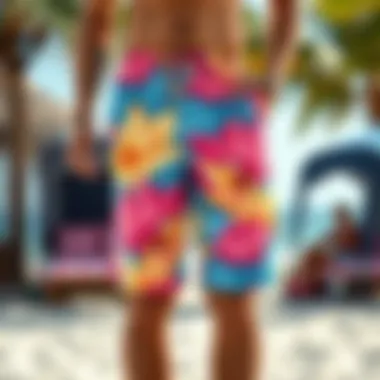 Stylish beach short set showcasing vibrant colors and patterns
