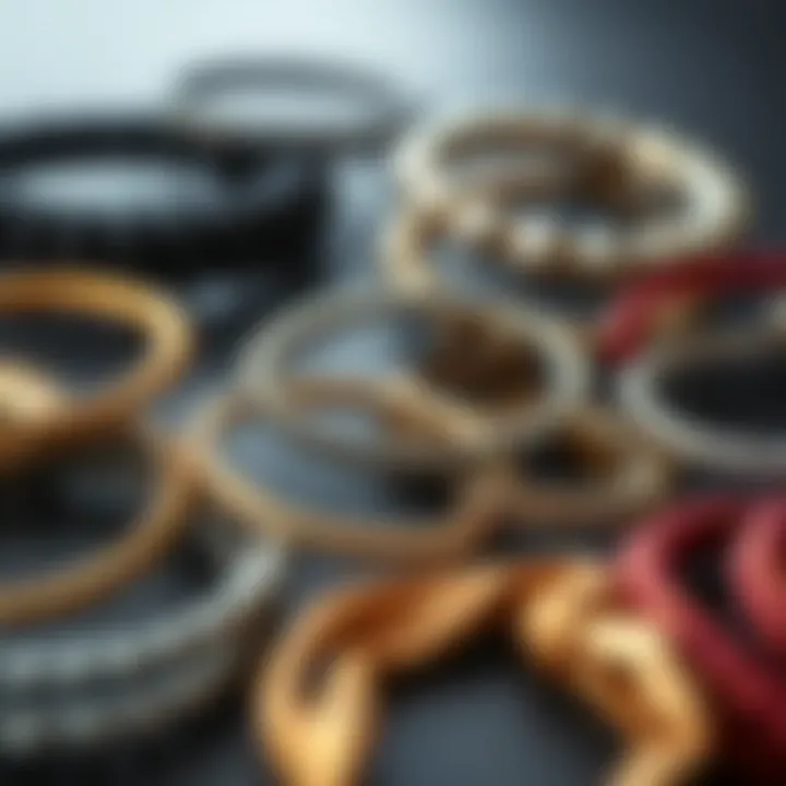 Variety of metal hair ties in different finishes