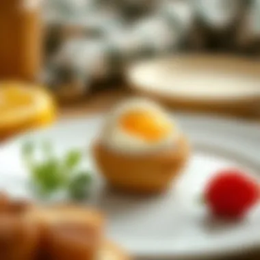 Perfectly formed egg in a nonstick egg ring on a plate