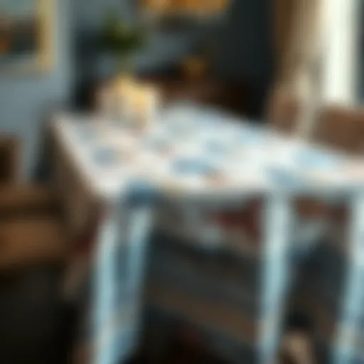 Elegant ocean-themed table cloth showcasing marine life patterns