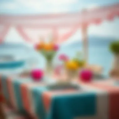 Vibrant Seaside Colors Vibrant color palette inspired by the sea on a table setting