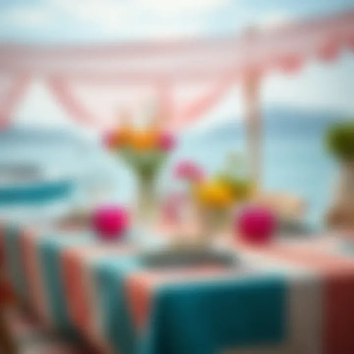 Vibrant Seaside Colors Vibrant color palette inspired by the sea on a table setting