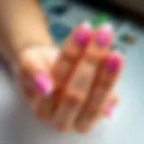 Stunning gradient effect on artificial nails