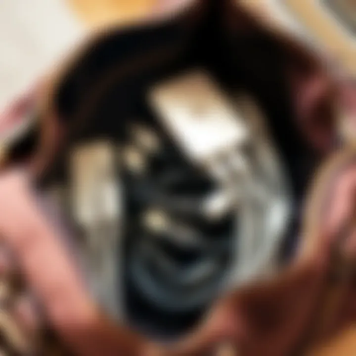 Perfectly Arranged Cables Neatly organized cables inside a bag