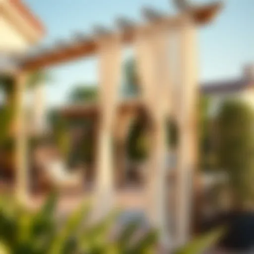 Elegant outdoor curtain ties enhancing a patio