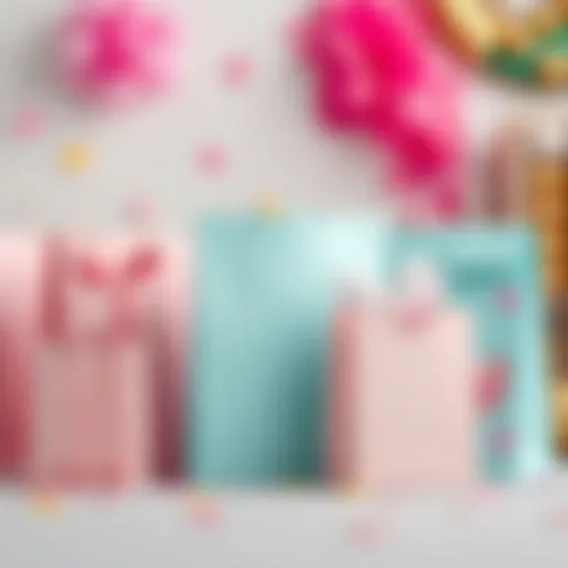 Elegant pastel paper gift bags showcasing various designs