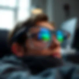 Elegant design of modern PC spectacles with blue light filtering lenses