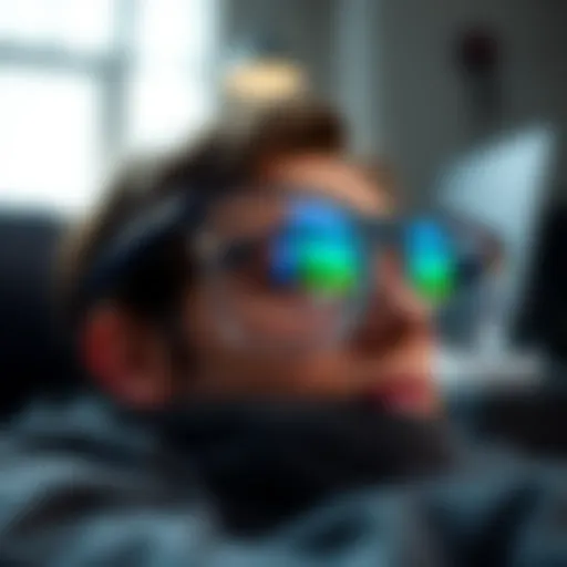 Elegant design of modern PC spectacles with blue light filtering lenses