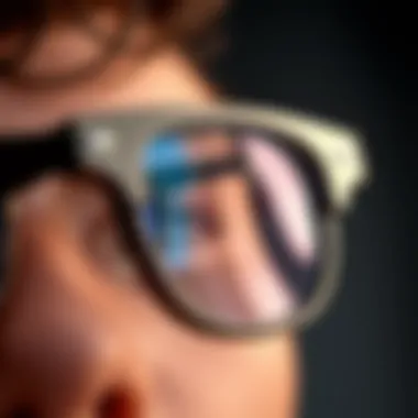 Close-up of advanced lens technology showcasing anti-reflective coating